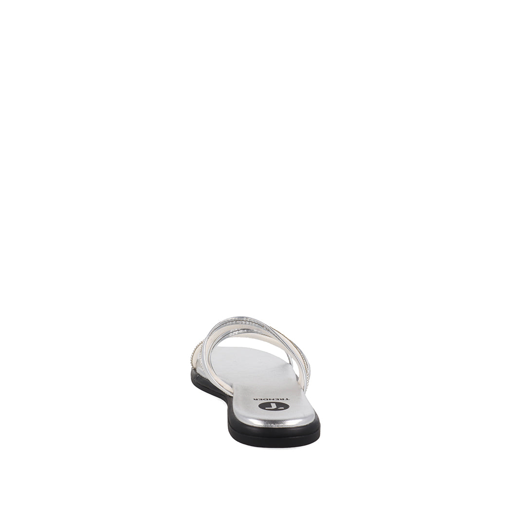 Sandalia Casual Trender color Plata para Mujer con Brillos