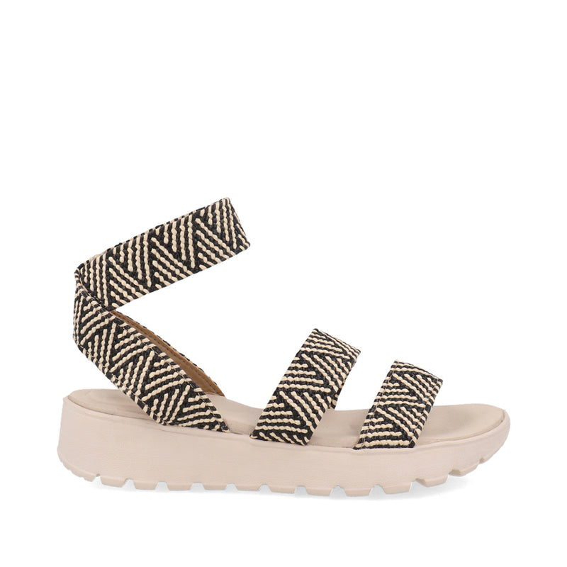 Sandalia Casual Trender color negro con Beige para Mujer