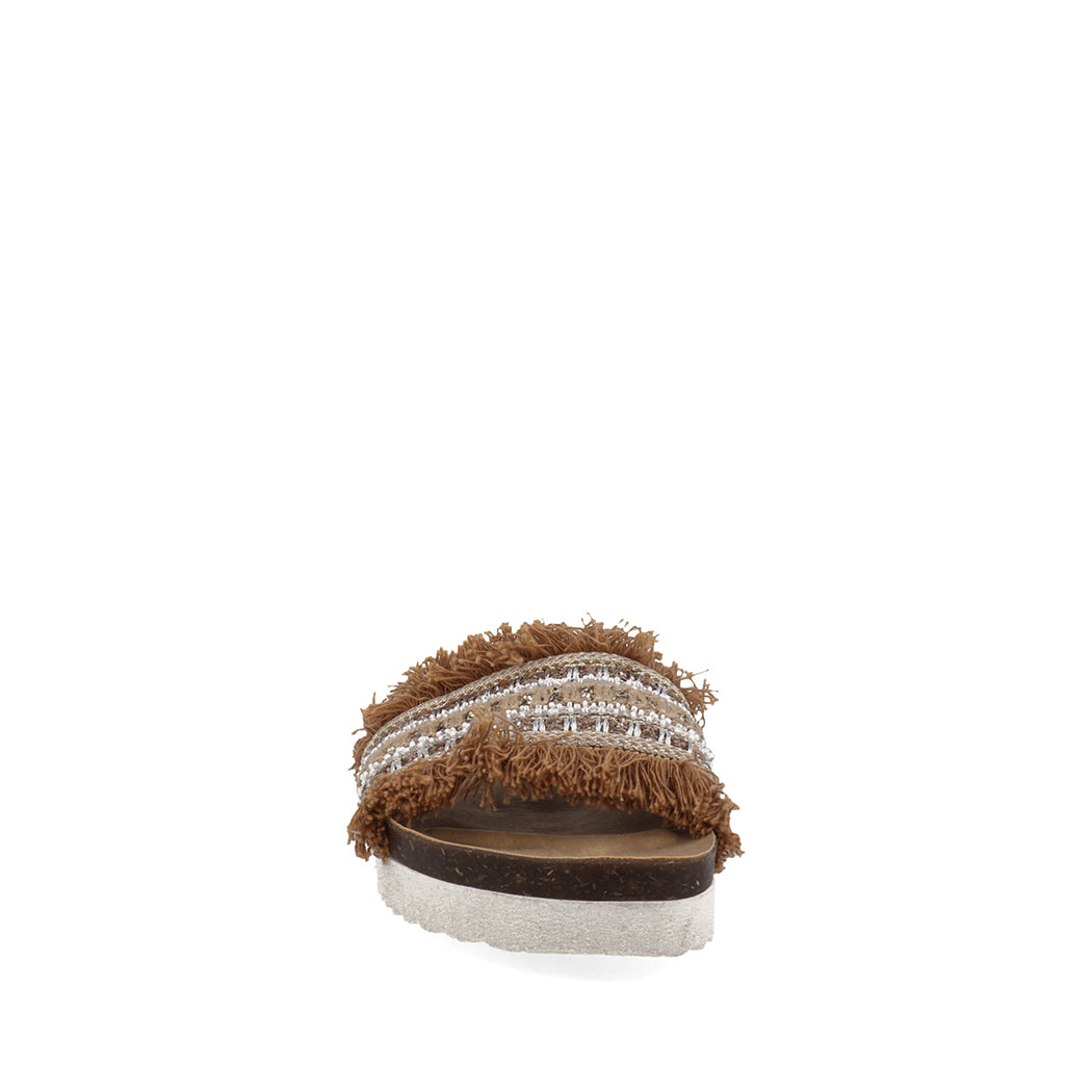 Sandalia Casual Trender color Camel para Mujer