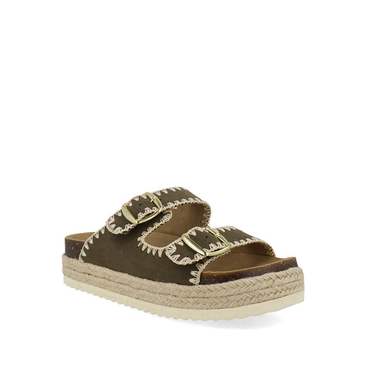 Sandalia Casual Trender color Verde para Mujer