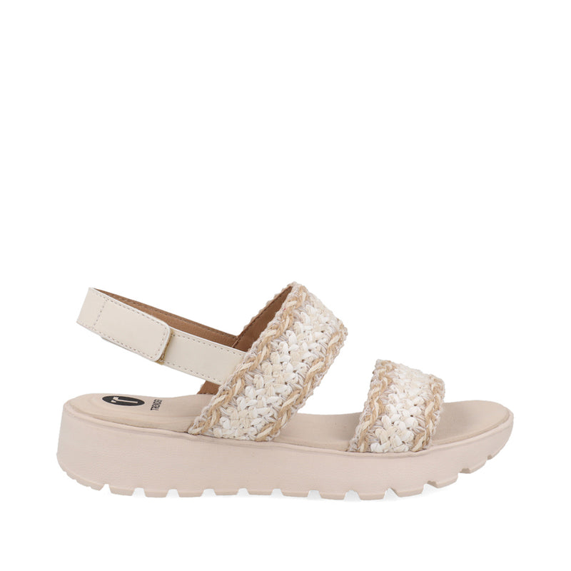 Sandalia Casual Trender color Latte para Mujer