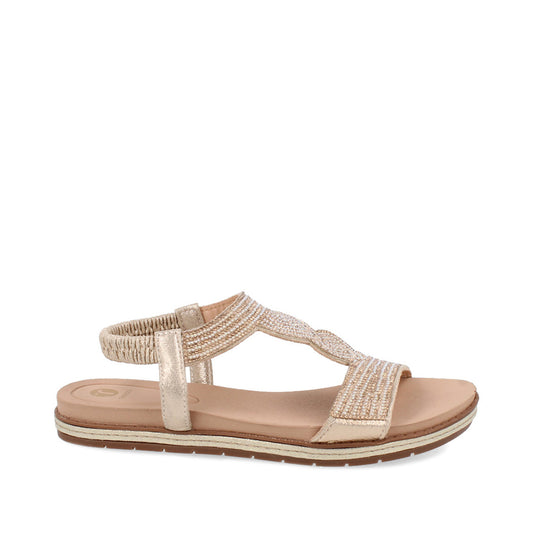 Sandalia Casual Trender color Oro para Mujer