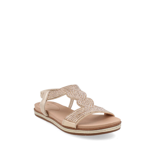 Sandalia Casual Trender color Oro para Mujer