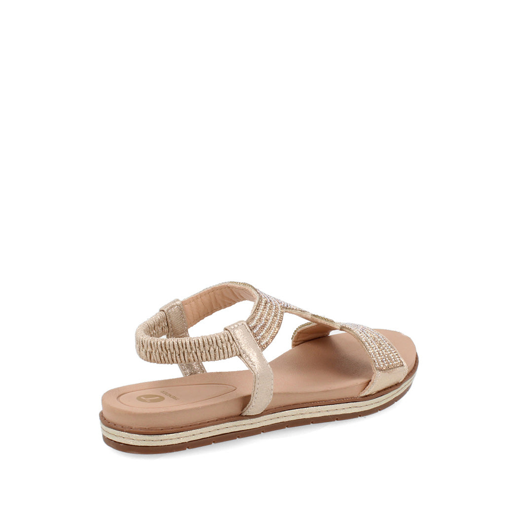 Sandalia Casual Trender color Oro para Mujer