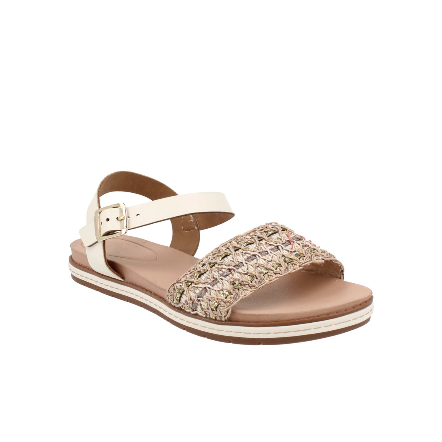 Sandalia Casual Trender color Latte para Mujer
