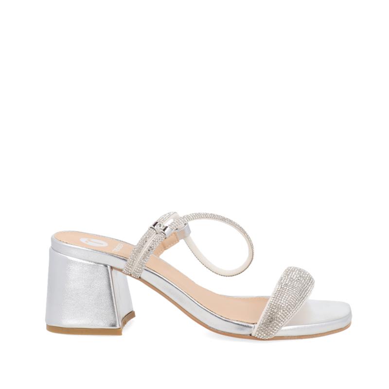 Sandalia de Tacon Trender color Plata para Mujer