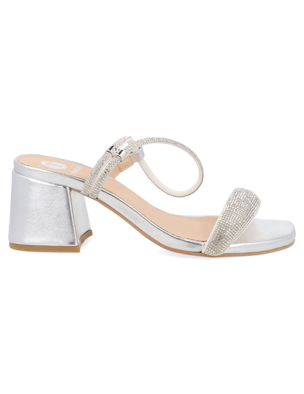 Zapatilla de Tacon Trender color Plata para Mujer