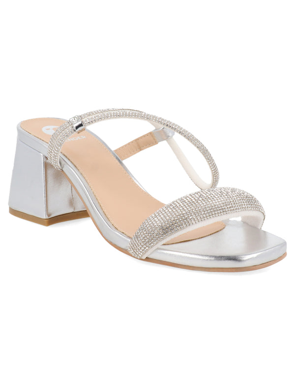 Zapatilla de Tacon Trender color Plata para Mujer