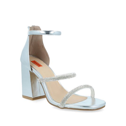 Zapatilla de Fiesta Trender color Plata para Mujer