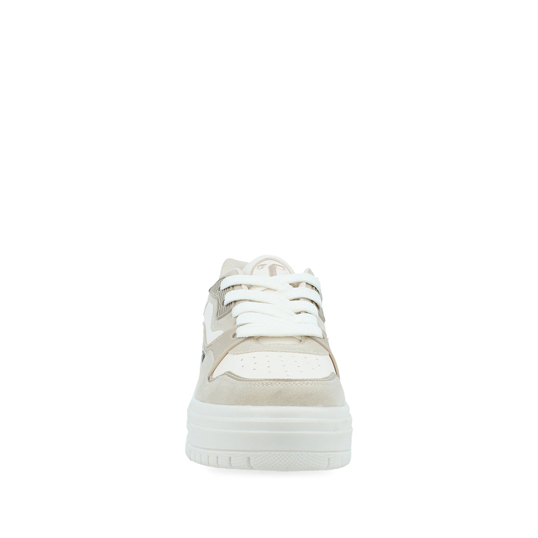 Tenis Urbano Trender color Latte con Blanco para Mujer