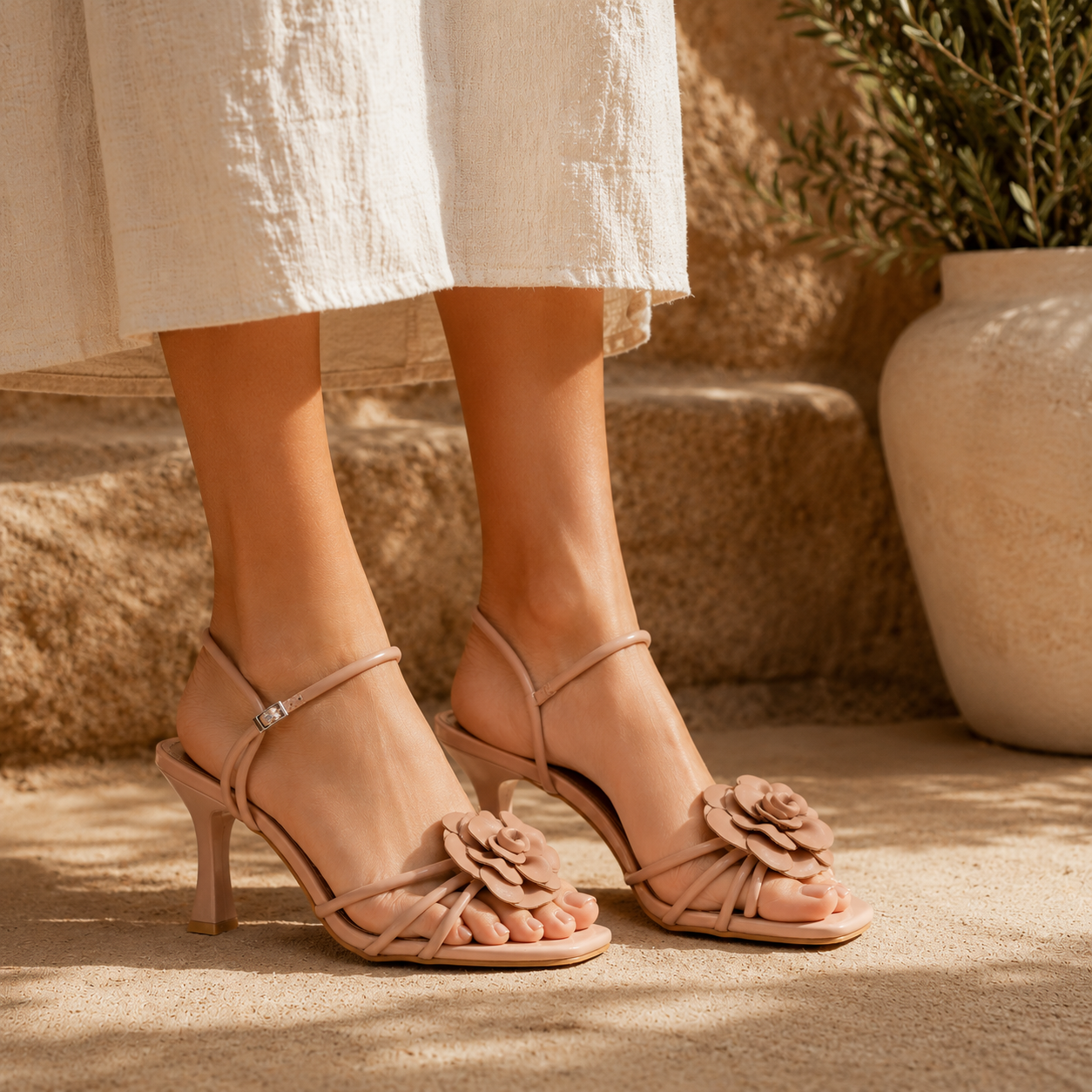 Sandalia Casual Trender color Beige  para Mujer