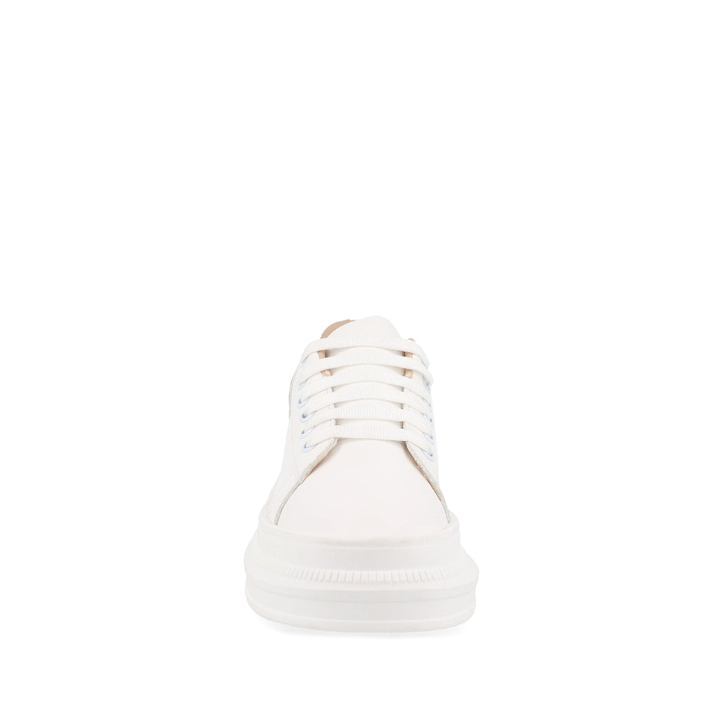 Tenis Urbano Trender color Blanco con brillo plateado para Mujer
