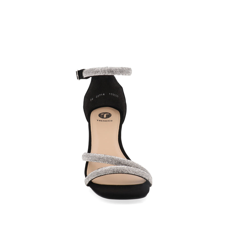 Sandalia de Tacón Trender color Negro con Brillo para Mujer