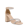 Sandalia de Tacón Trender color Beige decorada para Mujer