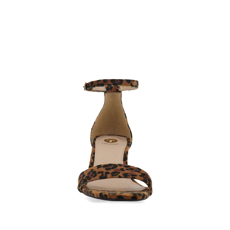 Sandalia de Tacón Trender color Café Leopardo para Mujer