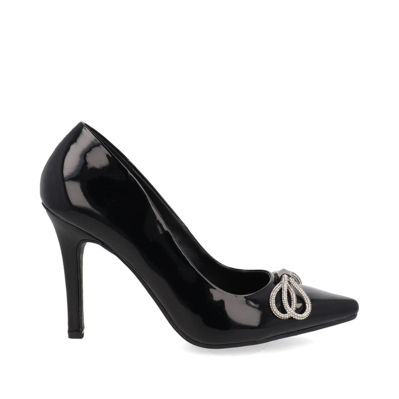 Zapatilla de Vestir Trender color Negro para Mujer con detalle de moño