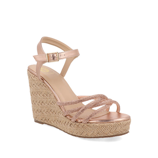 Sandalia Casual Trender color Oro para Mujer