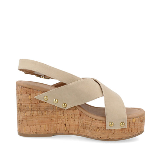 Sandalia Casual Trender color Neutro para Mujer