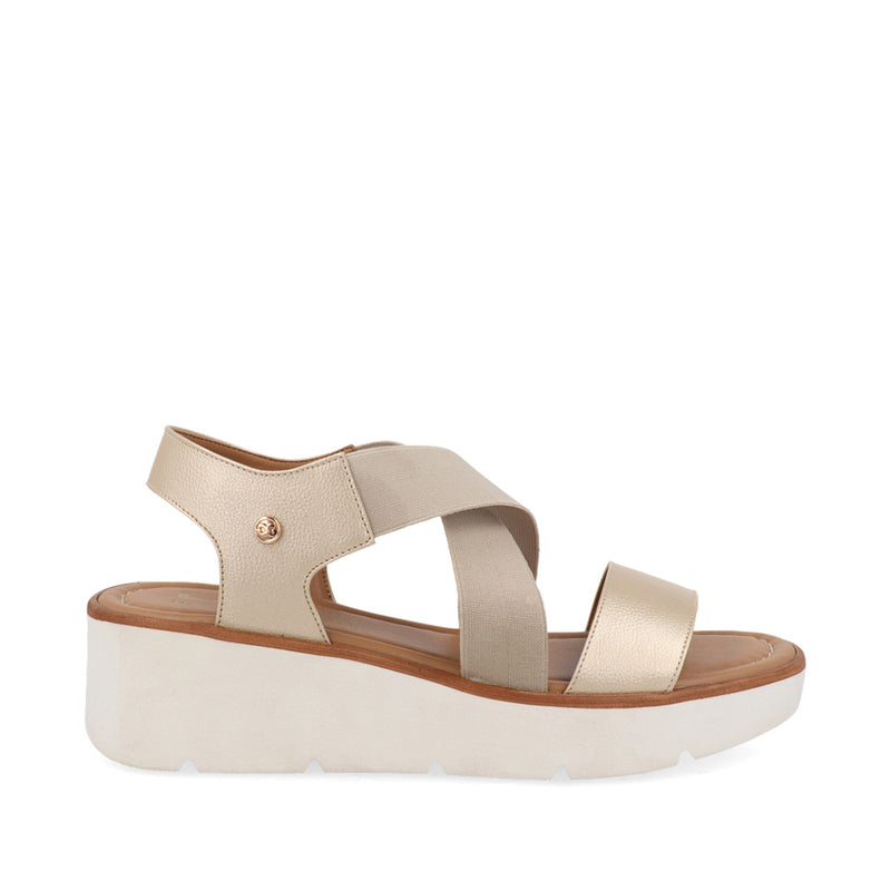 Sandalia Casual Trender Color Beige Para Mujer