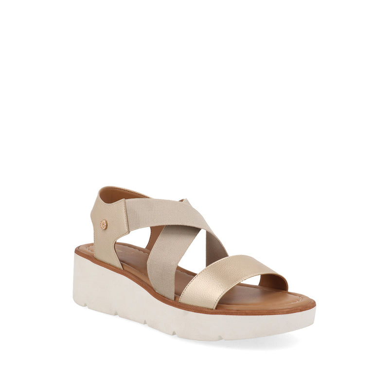 Sandalia Casual Trender Color Beige Para Mujer