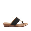 Sandalia Casual pata de gallo Trender color Negro para Mujer con aplicación Dorada.