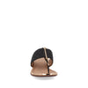 Sandalia Casual pata de gallo Trender color Negro para Mujer con aplicación Dorada.