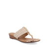 Sandalia Casual pata de gallo Trender color Beige para Mujer con aplicación Dorada