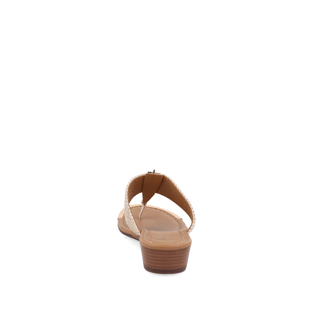 Sandalia Casual pata de gallo Trender color Beige para Mujer con aplicación Dorada