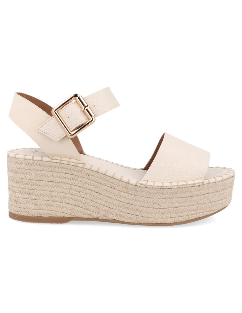 Sandalia Casual Trender color Hueso para Mujer