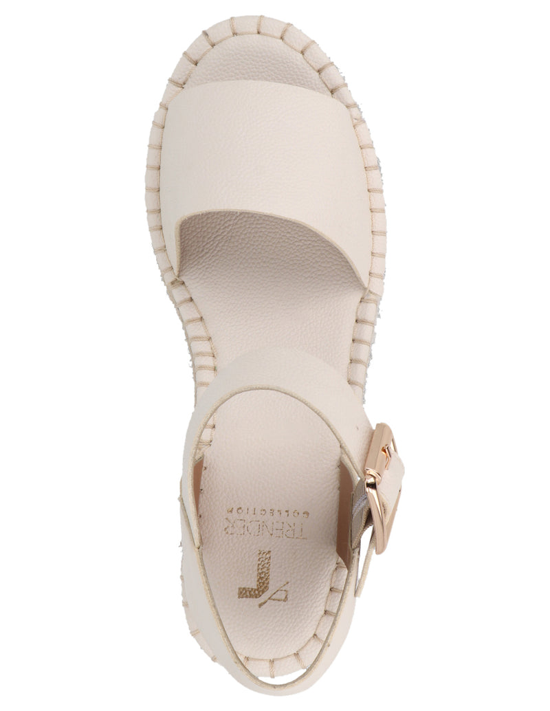 Sandalia Casual Trender color Hueso para Mujer