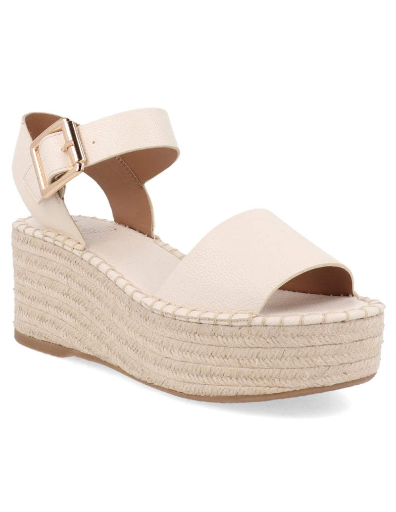 Sandalia Casual Trender color Hueso para Mujer