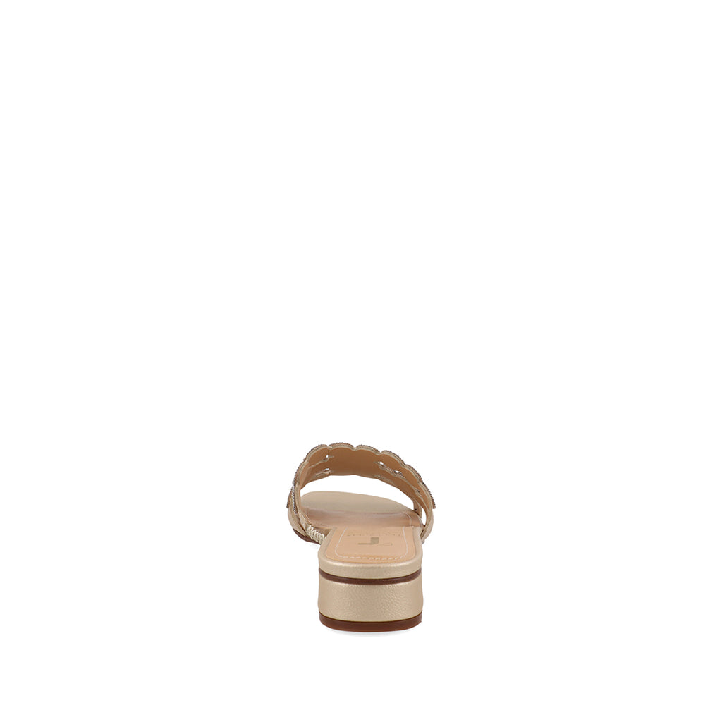 Sandalia Casual Trender color Champagne para Mujer con Brillos