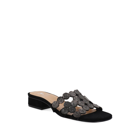 Sandalia Casual Trender color Negro para Mujer con Brillos
