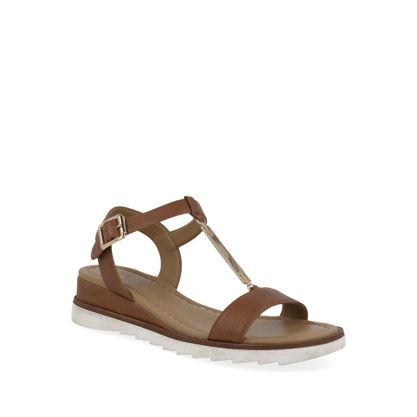 Sandalia Casual Trender color Miel para Mujer