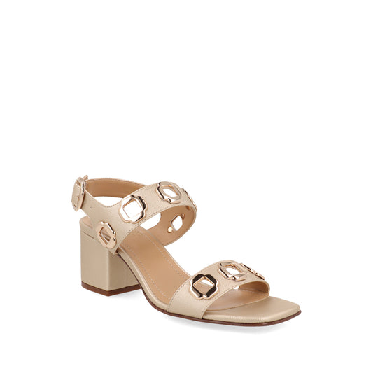Sandalia Casual Trender color Dorado para Mujer con aplicaciones