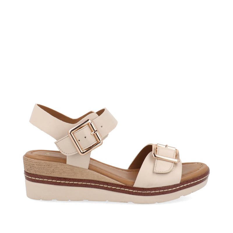 Sandalia Casual Trender color Hueso para Mujer