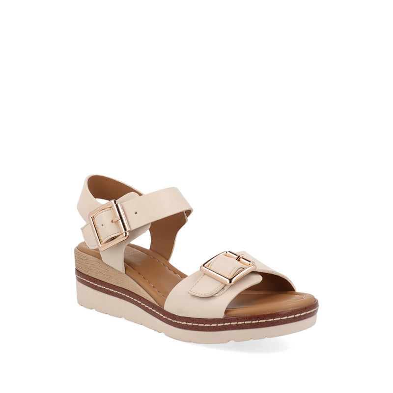 Sandalia Casual Trender color Hueso para Mujer