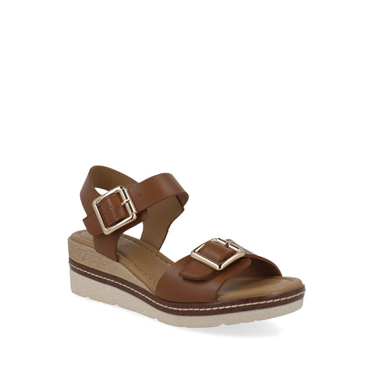 Sandalia Casual Trender color Miel para Mujer