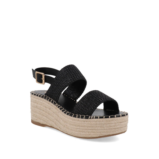 Sandalia Casual Trender color Negro para Mujer con tejido Beige