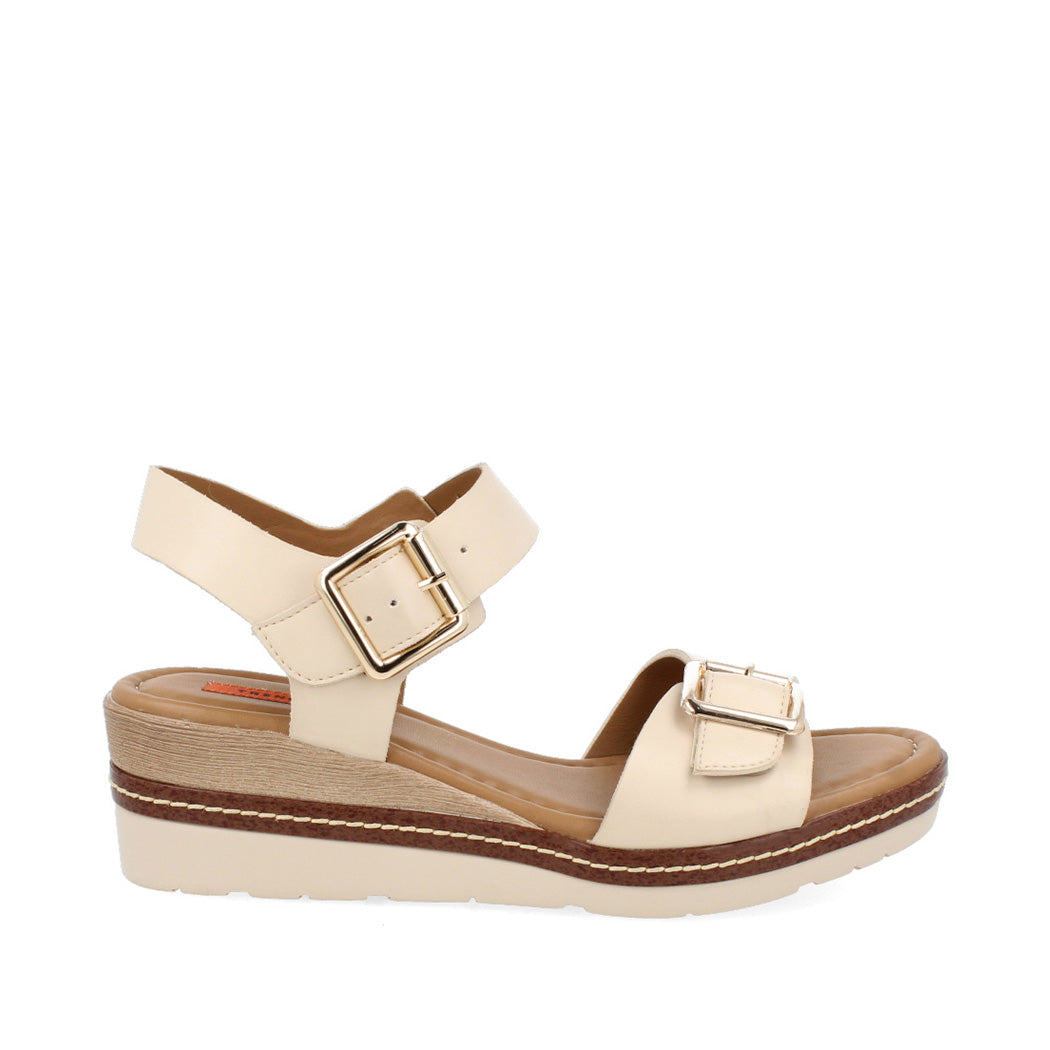 Sandalia Casual Trender color Hueso para Mujer