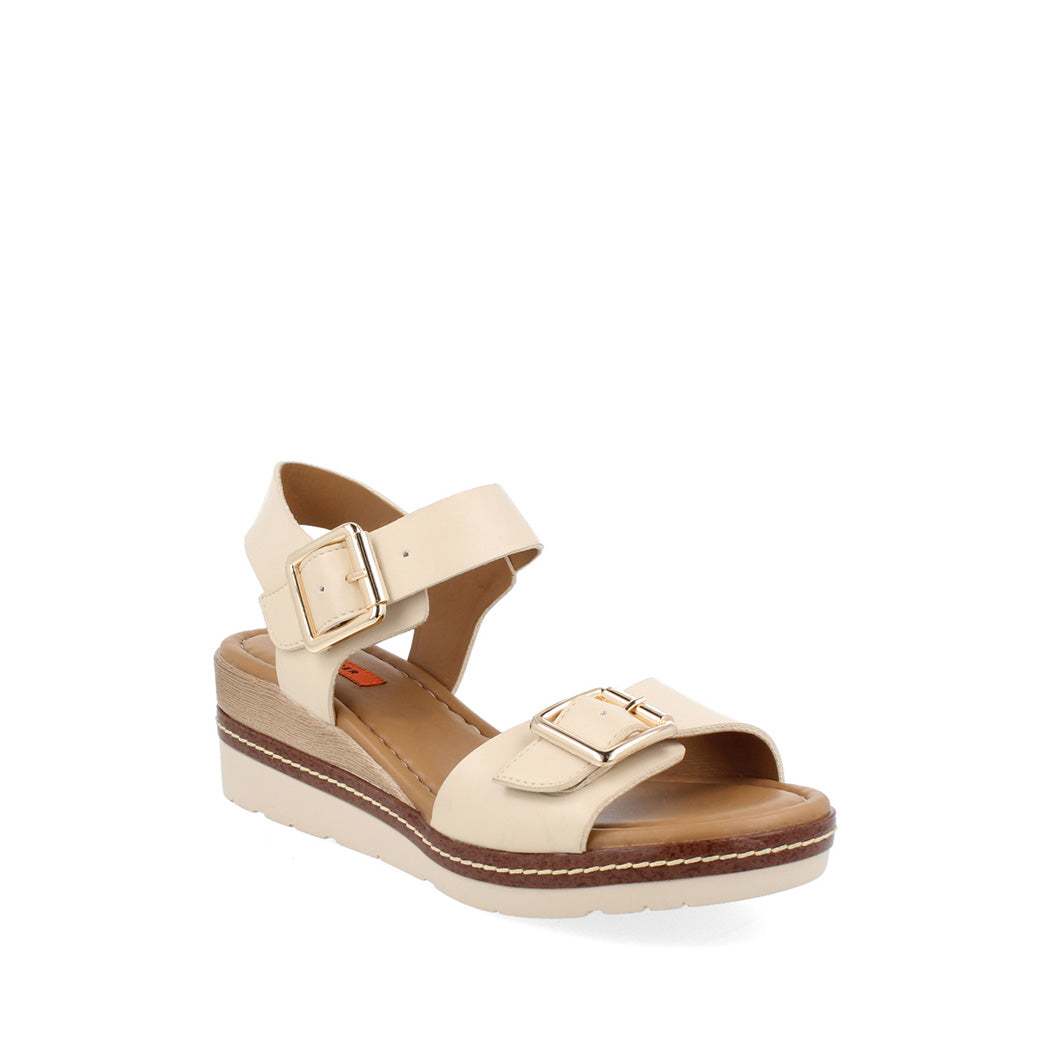 Sandalia Casual Trender color Hueso para Mujer