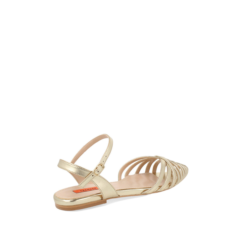 Sandalia Casual Trender color Oro para Mujer