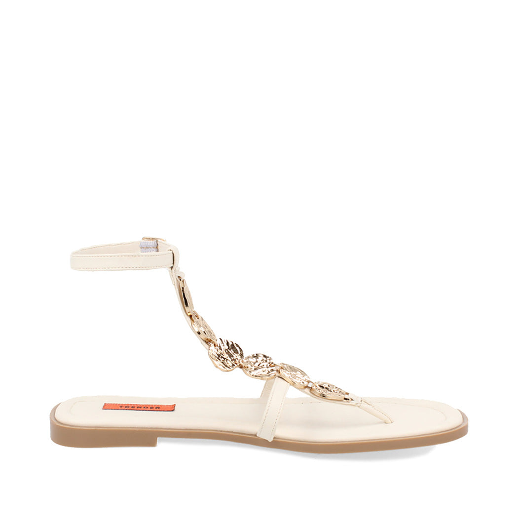 Sandalia Casual Trender color Latte para Mujer