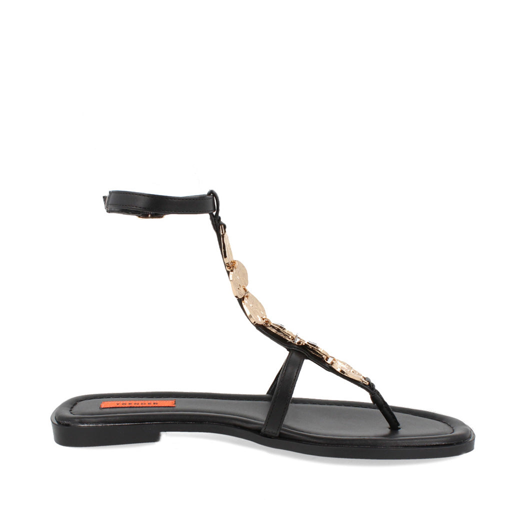 Sandalia Casual Trender color Negro para Mujer