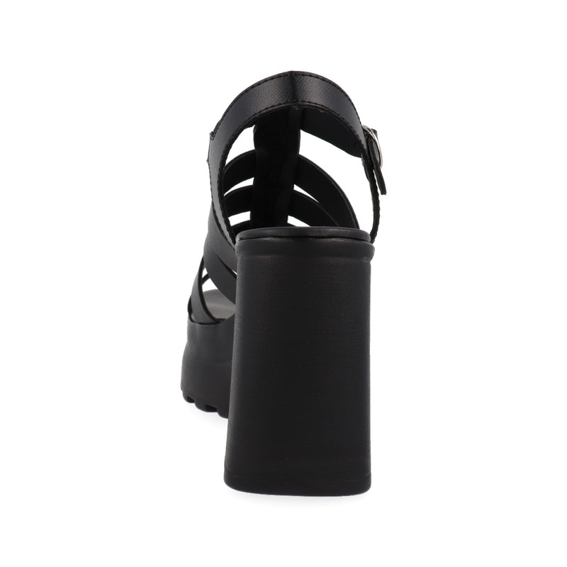 Sandalia de tacón Trender color Negro con ajuste de correa para Mujer