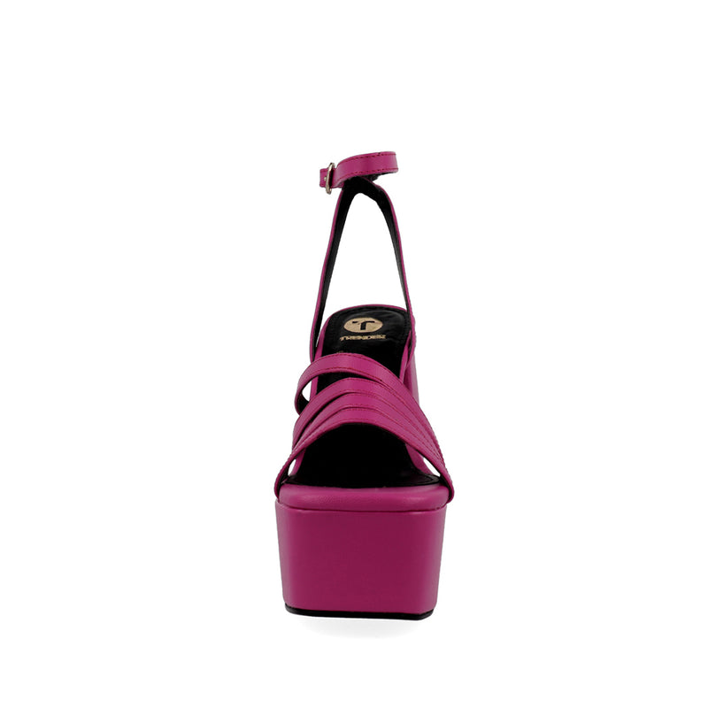 Sandalia de tacón Trender color Fucsia con ajuste de correa para Mujer