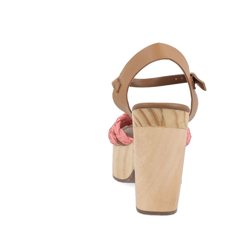 Sandalia de tacón Trender color Salmón para Mujer