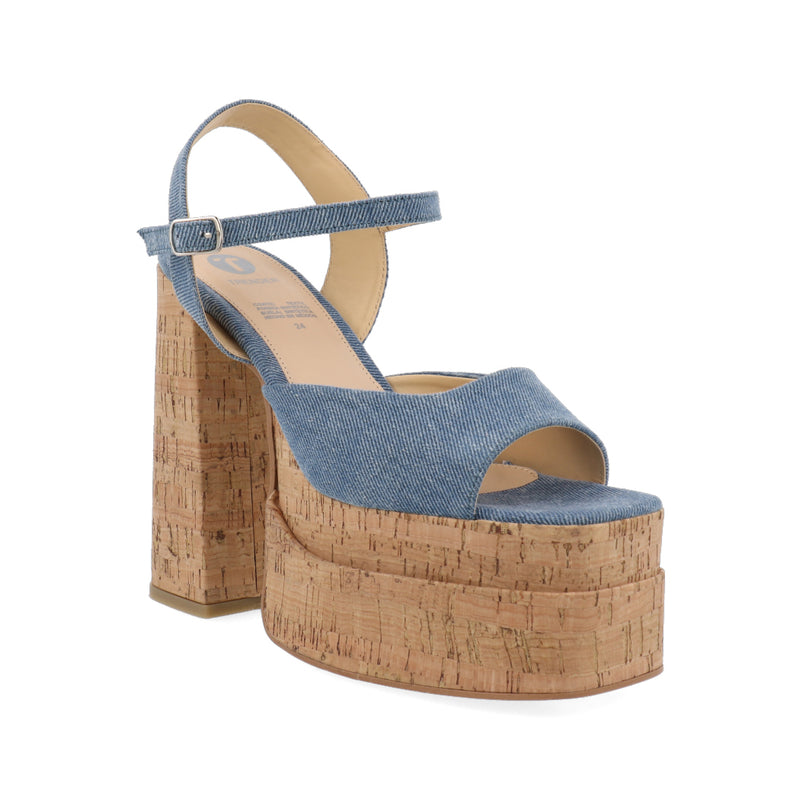 Sandalia de Plataforma Trender color Azul para Mujer