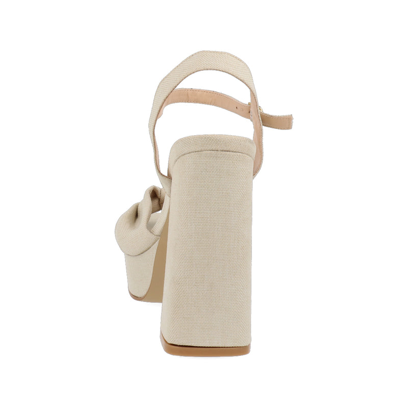 Sandalia de tacón estilo casual color Neutro para Mujer