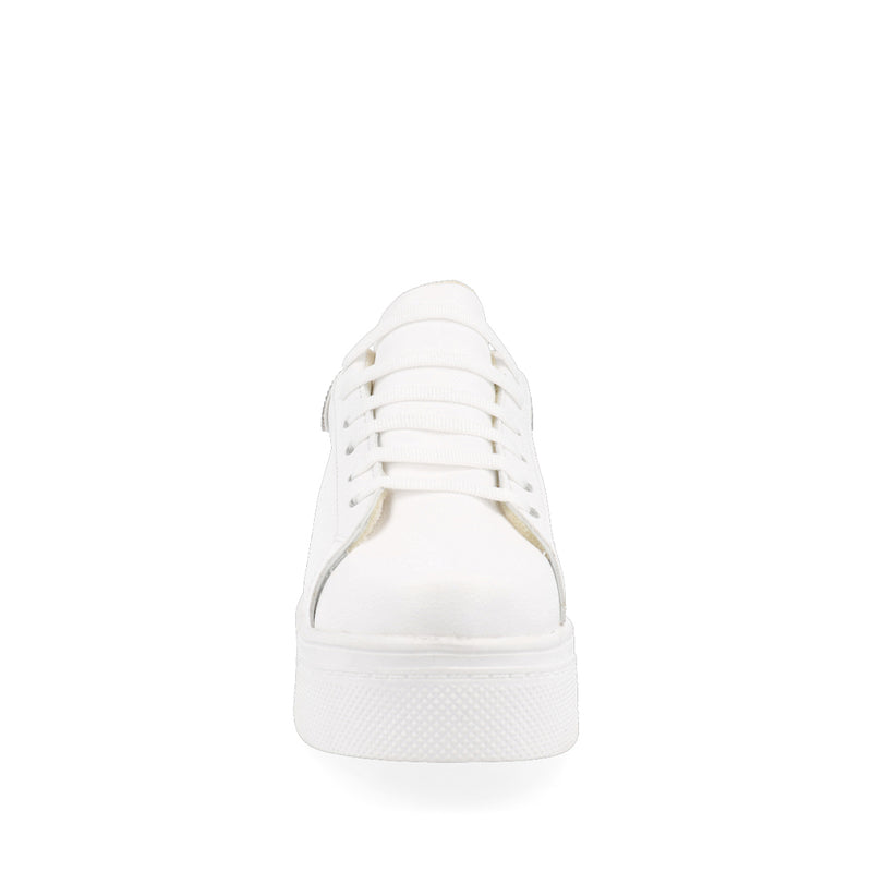 Tenis Urbano Trender color blanco decorado con Aplicaciones  en color Plata para Mujer